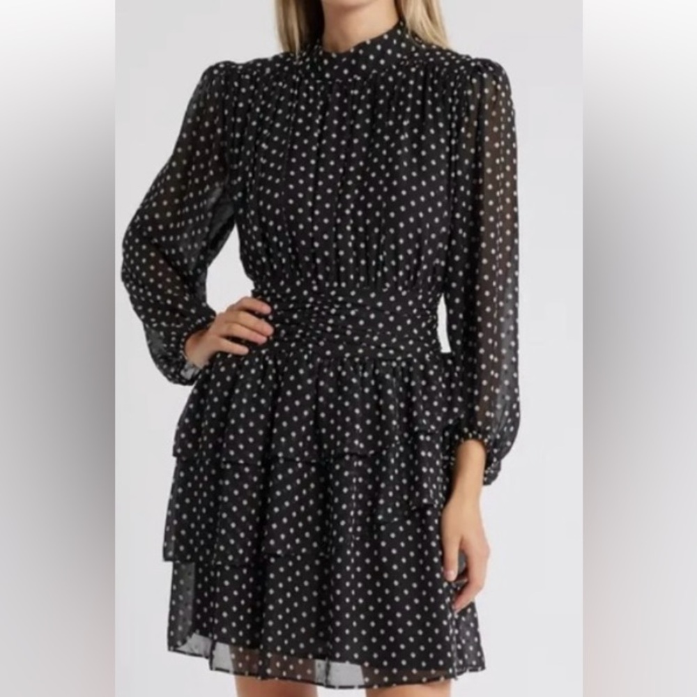 NWT Sam Edelman Black and White Polka Dot Dress